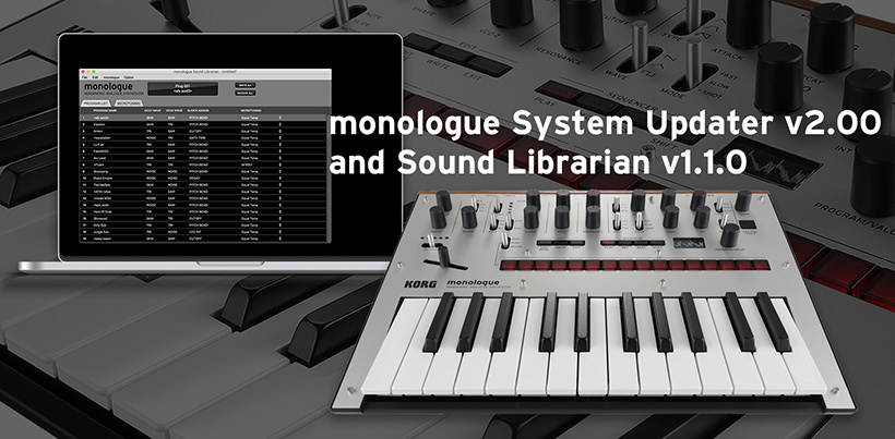 Nuovo OS 2.0 per monologue e aggiornamento del Sound Librarian Nuovo OS 2.0 per monologue e aggiornamento del Sound Librarian